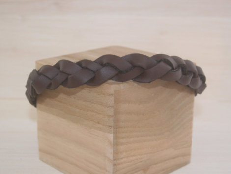 Biothane Halsband in Braun, geflochten